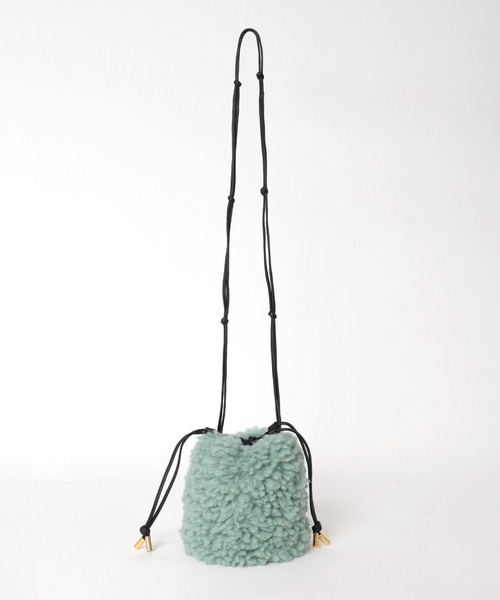 VIOLAd'ORO(ヴィオラドーロ)の「ラム風エコファーminiショルダーBAG【VIOLAd’ORO/ヴィオラドーロ】(ショルダーバッグ・レディース・ライトグリーン/グレー・フリー)」の10枚目の写真