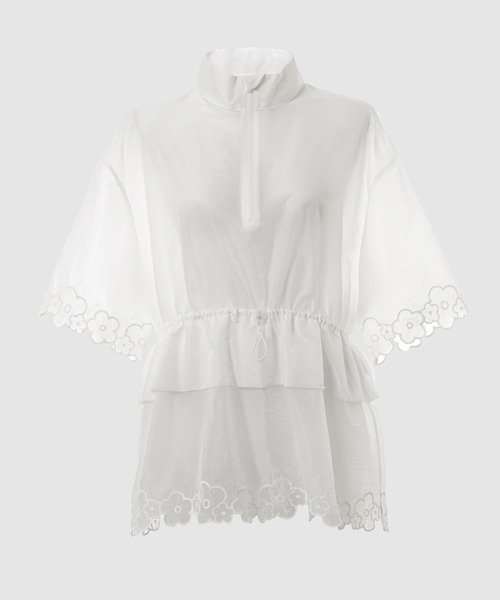 セール】SHORT SLEEVE TOP WITH FRONT ZIP（シャツ/ブラウス