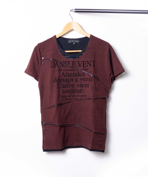ARCHIVER(アーカイバ)の「【RS】【in the attic】ZIPデザインフェイクレイヤードT(Tシャツ/カットソー・メンズ・ワインレッド・LARGE/MEDIUM)」の1枚目の写真