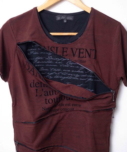 ARCHIVER(アーカイバ)の「【RS】【in the attic】ZIPデザインフェイクレイヤードT(Tシャツ/カットソー・メンズ・ワインレッド・LARGE/MEDIUM)」の4枚目の写真