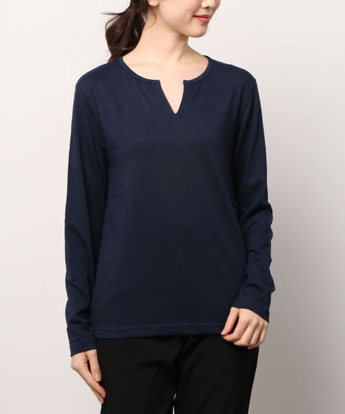ARCHIVER(アーカイバ)の「【RS】【RDS】キーネックスラブ天竺カットソー(Tシャツ/カットソー・レディース・ブラック/ホワイト/ネイビー/ライトピンク/グレー/カーキ・LARGE/MEDIUM/X-LARGE)」の10枚目の写真