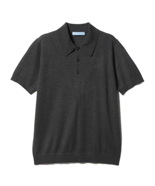 ESTNATION（エストネーション）の「ESTNATION / CARIAGGI カシミヤ ニットポロシャツ（ポロシャツ・メンズ・ブラック/チャコールグレー・LARGE/MEDIUM）」の6枚目の写真
