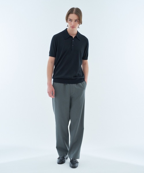 ESTNATION（エストネーション）の「ESTNATION / CARIAGGI カシミヤ ニットポロシャツ（ポロシャツ・メンズ・ブラック/チャコールグレー・LARGE/MEDIUM）」の12枚目の写真