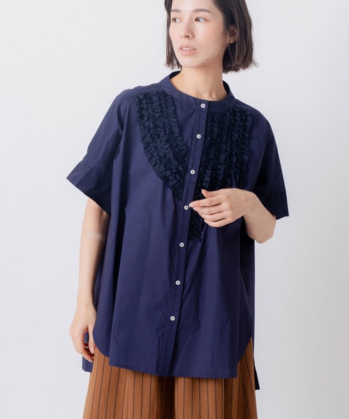 Kelen(ケレン)の「「KELEN / ケレン」 フリルデザインブラウス RIFFUL(シャツ/ブラウス・レディース・ブラック/グレー/オフホワイト/ベージュ/ネイビー/ライトベージュ・S/M)」の6枚目の写真