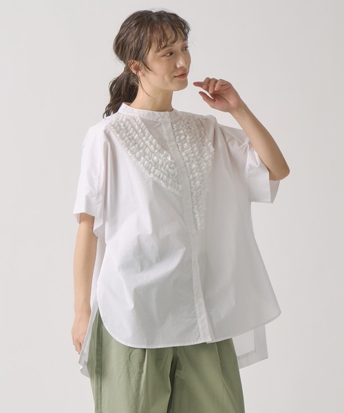 Kelen(ケレン)の「「KELEN / ケレン」 フリルデザインブラウス RIFFUL(シャツ/ブラウス・レディース・ブラック/グレー/オフホワイト/ベージュ/ネイビー/ライトベージュ・S/M)」の2枚目の写真