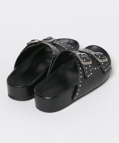 JEANASIS(ジーナシス)の「スタッズベルトフラットサンダル/323920(サンダル・レディース・ブラック/ベージュ・MEDIUM/LARGE)」の8枚目の写真