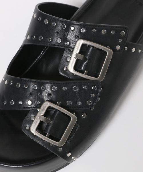 JEANASIS(ジーナシス)の「スタッズベルトフラットサンダル/323920(サンダル・レディース・ブラック/ベージュ・MEDIUM/LARGE)」の9枚目の写真