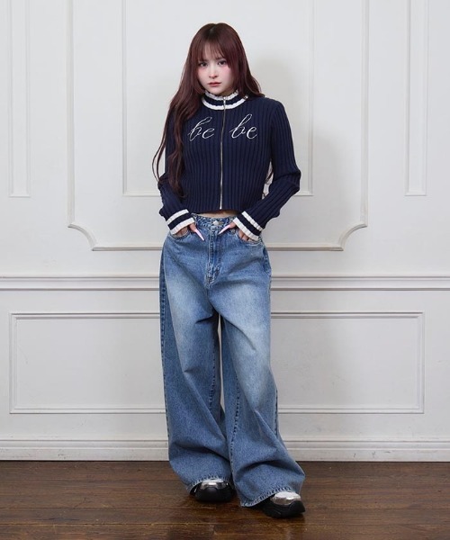 FickleBebe(フィクルベベ)の「bebeグリッターデニム(デニムパンツ・レディース・ブラック/ワンウォッシュ・1/0)」の10枚目の写真