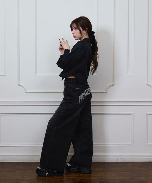 FickleBebe(フィクルベベ)の「bebeグリッターデニム(デニムパンツ・レディース・ブラック/ワンウォッシュ・1/0)」の18枚目の写真