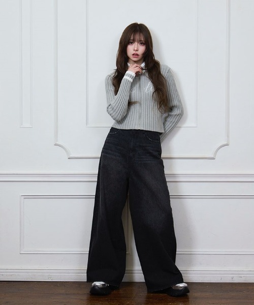 FickleBebe(フィクルベベ)の「bebeグリッターデニム(デニムパンツ・レディース・ブラック/ワンウォッシュ・1/0)」の20枚目の写真