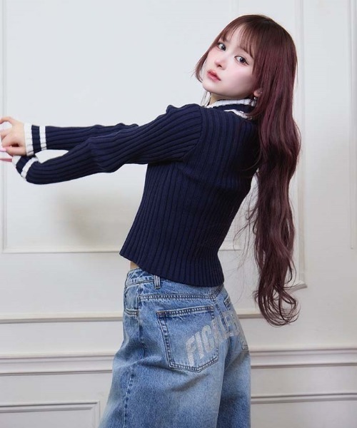 FickleBebe(フィクルベベ)の「bebeグリッターデニム(デニムパンツ・レディース・ブラック/ワンウォッシュ・1/0)」の13枚目の写真