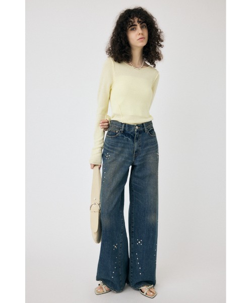 セットアップ対応】FLORAL STUDDED BAGGY（デニムパンツ