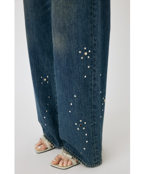 セール】【セットアップ対応】FLORAL STUDDED BAGGY（デニム