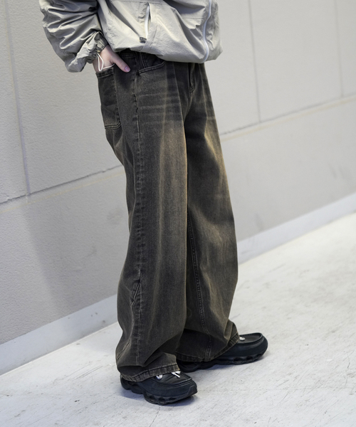 日本未入荷NOMANUALのWASHED DENIM PANTS 全2色 日本未入荷NOMANUALのWASHED DENIM PANTS 全2色