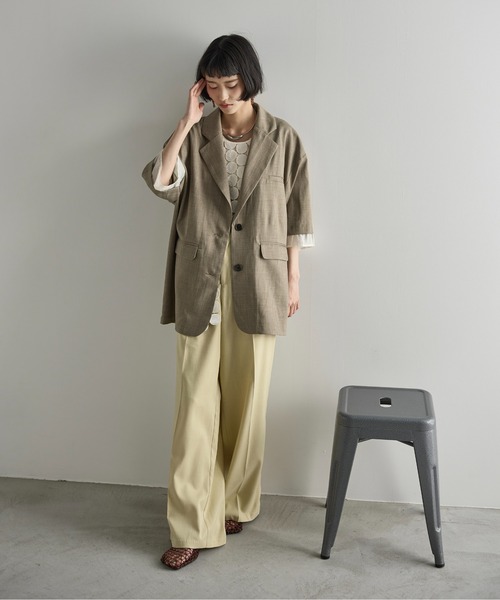 THE YOn（ザヨン）の「サークルパターンレースフリンジヘムノースリブラウス（ベスト・レディース・アイボリー/ブラック・FREE）」の22枚目の写真