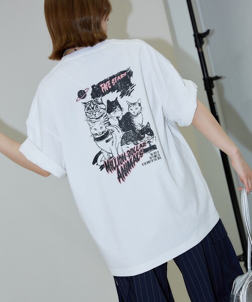 PUBLUX(パブリュクス)の「PUBLUX/パブリュクス ”FIVE STARS”キャット アニマルプリントTシャツ 限定展開(Tシャツ/カットソー・レディース・チャコールグレー/オフホワイト/ライトグレー・LARGE/MEDIUM/SMALL)」の19枚目の写真