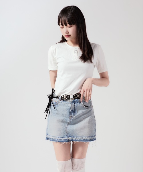 Chick(チック)の「Fringe Design Western Belt / フリンジデザイン ウエスタンベルト 夏物 夏服(ベルト・レディース・ブラック/ブラウン/キャメル/レッド・FREE)」の7枚目の写真