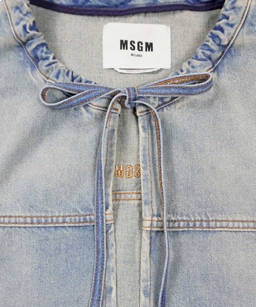 MSGM（エムエスジーエム）の「ドローストリングカラー デニムジャケット（デニムジャケット・レディース・ライトブルー・38）」の5枚目の写真