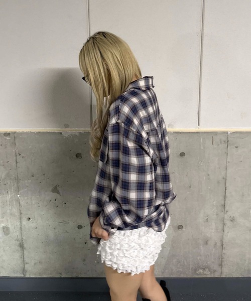 sedacle（セダクル）の「カットオフアソートチェックシャツ（シャツ/ブラウス・メンズ・アイボリー/ブラック/ピンク・SMALL/LARGE/MEDIUM）」の5枚目の写真