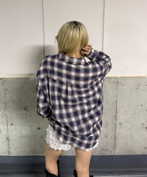 sedacle（セダクル）の「カットオフアソートチェックシャツ（シャツ/ブラウス・メンズ・アイボリー/ブラック/ピンク・SMALL/LARGE/MEDIUM）」の6枚目の写真