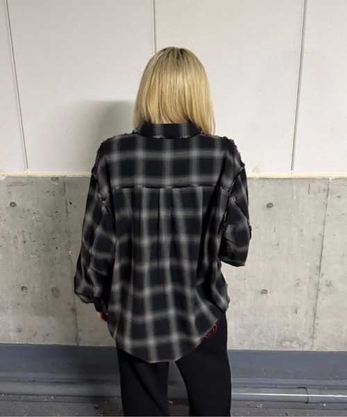 sedacle（セダクル）の「カットオフアソートチェックシャツ（シャツ/ブラウス・メンズ・アイボリー/ブラック/ピンク・SMALL/LARGE/MEDIUM）」の13枚目の写真