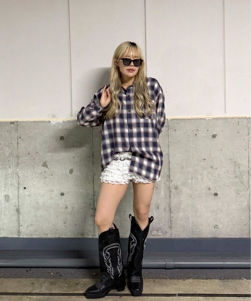 sedacle（セダクル）の「カットオフアソートチェックシャツ（シャツ/ブラウス・メンズ・アイボリー/ブラック/ピンク・SMALL/LARGE/MEDIUM）」の8枚目の写真