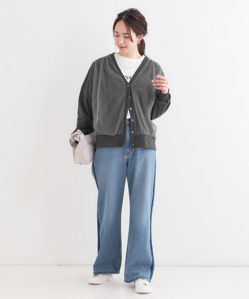 SHOO・LA・RUE(シューラルー)の「【S-LL】チュールレイヤードカーディガン(カーディガン/ボレロ・レディース・ライトグレー/ブラック/チャコールグレー・04/03/02/01)」の6枚目の写真