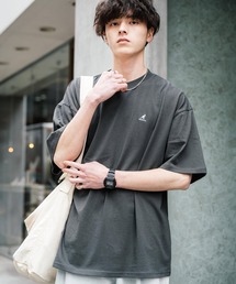 KANGOL | KANGOL 別注コラボ ワンポイントロゴ刺繍半袖クルーネックTシャツ 無地/リンガーネック(Tシャツ/カットソー)