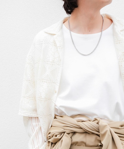 SENSE OF PLACE by URBAN RESEARCH（センスオブプレイスバイアーバンリサーチ）の「オープンネックルーズ ショートスリーブ Tシャツ（Tシャツ/カットソー・メンズ・ホワイト/ネイビー/ブラック・LARGE/MEDIUM）」の4枚目の写真