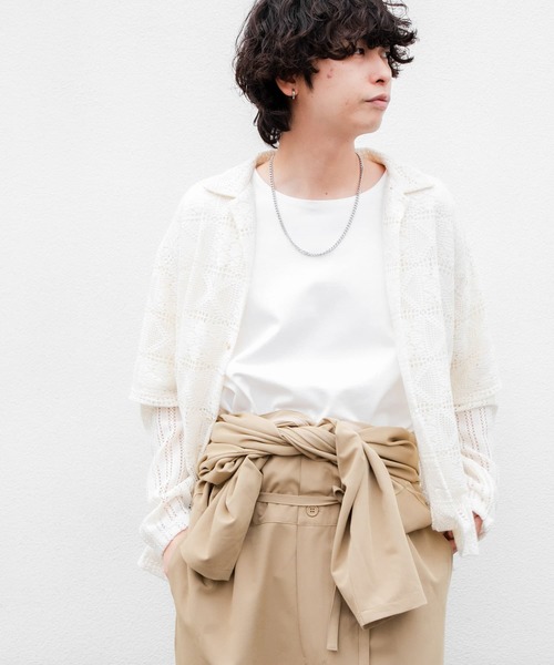 SENSE OF PLACE by URBAN RESEARCH（センスオブプレイスバイアーバンリサーチ）の「オープンネックルーズ ショートスリーブ Tシャツ（Tシャツ/カットソー・メンズ・ホワイト/ネイビー/ブラック・LARGE/MEDIUM）」の6枚目の写真