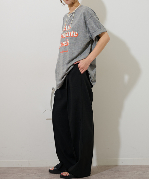 JOURNAL STANDARD relume（ジャーナルスタンダード　レリューム）の「《WEB限定追加5》マットウースフレアタックパンツ（スラックス・レディース・ネイビー/ブラック/グレー・36/38）」の5枚目の写真