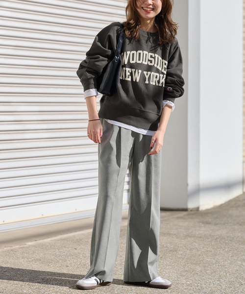 JOURNAL STANDARD relume（ジャーナルスタンダード　レリューム）の「《WEB限定追加5》マットウースフレアタックパンツ（スラックス・レディース・ネイビー/ブラック/グレー・36/38）」の10枚目の写真