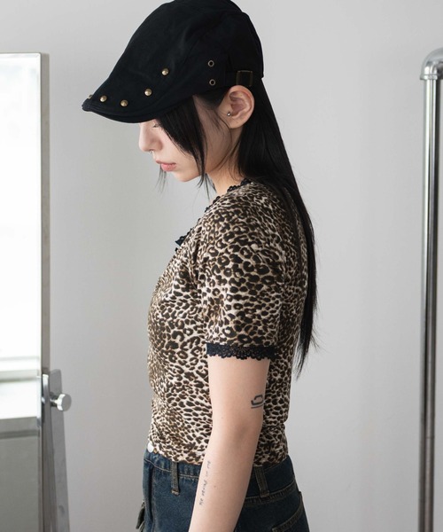WEGO（ウィゴー）の「WEGO/レオパードレースちびT（Tシャツ/カットソー・レディース・グレー/ブラウン・FREE）」の11枚目の写真