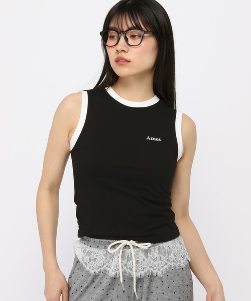 AMESWORLDWIDE（アメスワールドワイド）の「AMES WORLDWIDE ／ベーシックロゴキャミ（タンクトップ・レディース・ホワイト/ブラック/ピンク・FREE）」の2枚目の写真