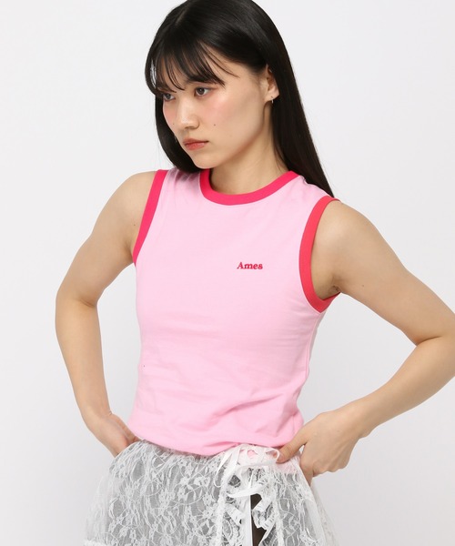 AMESWORLDWIDE（アメスワールドワイド）の「AMES WORLDWIDE ／ベーシックロゴキャミ（タンクトップ・レディース・ホワイト/ブラック/ピンク・FREE）」の13枚目の写真