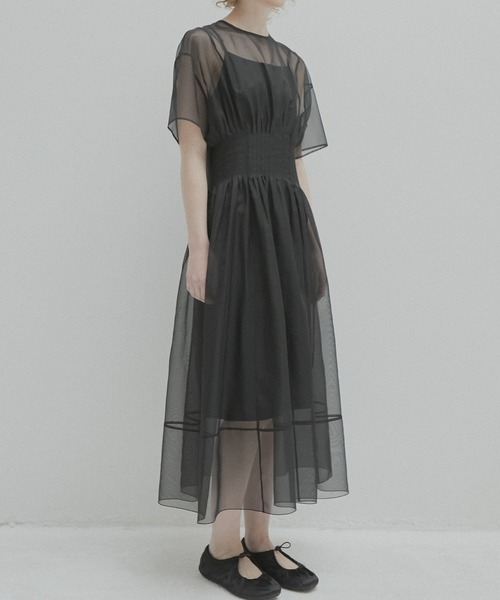 セール】シアーギャザーウエストドレス / Sheer Gathered Waist