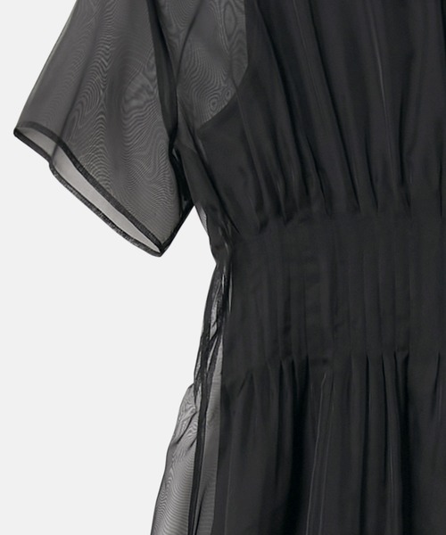 LE CIEL BLEU(ルシェルブルー)の「シアーギャザーウエストドレス / Sheer Gathered Waist Dress(ワンピース・レディース・ブラック・36/38)」の10枚目の写真