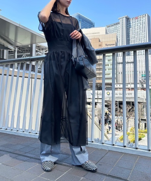 セール】シアーギャザーウエストドレス / Sheer Gathered Waist