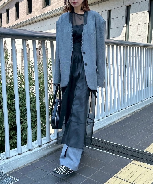 ワンピース LE CIEL BLEU Sheer Gathered Waist Dress セール】シアーギャザーウエストドレス / Sheer Gathered Waist