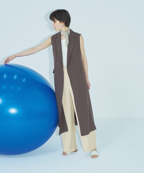 STRAWBERRY-FIELDS（ストロベリーフィールズ）の「ナローサテンイージーパンツ（その他パンツ・レディース・ブラック/アイボリー・2）」の3枚目の写真