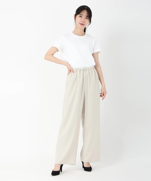 STRAWBERRY-FIELDS（ストロベリーフィールズ）の「ナローサテンイージーパンツ（その他パンツ・レディース・ブラック/アイボリー・2）」の12枚目の写真