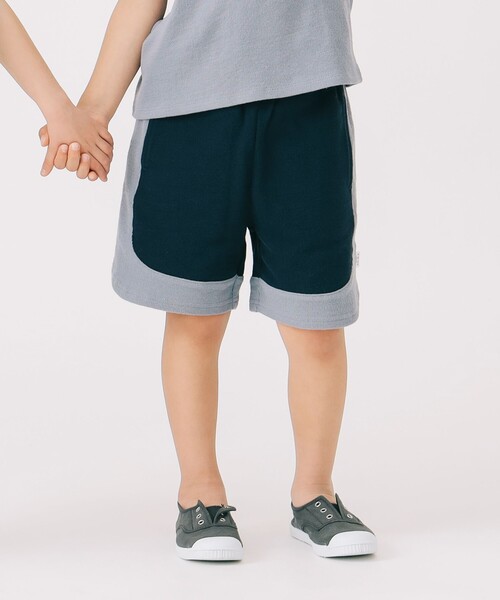 B:MING by BEAMS（ビーミングバイビームス）の「配色 切り替え ショートパンツ 2025SS（100～140cm）（その他パンツ・キッズ・オリーブ/サックスブルー・110/140/120/130/100）」の2枚目の写真