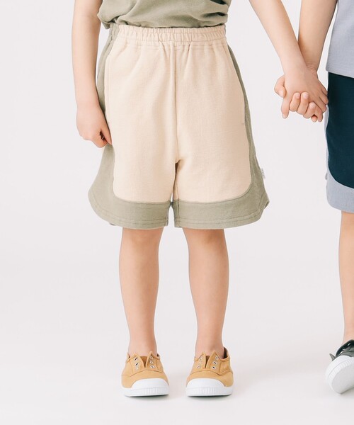 B:MING by BEAMS（ビーミングバイビームス）の「配色 切り替え ショートパンツ 2025SS（100～140cm）（その他パンツ・キッズ・オリーブ/サックスブルー・110/140/120/130/100）」の3枚目の写真