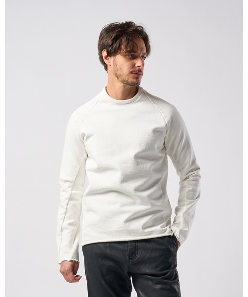 wjk(ダヴルジェイケイ)の「twist jersey cut-sawn(Tシャツ/カットソー・メンズ・ホワイト/ダークブラウン/ブラック・SMALL/MEDIUM/LARGE/X-LARGE)」の1枚目の写真