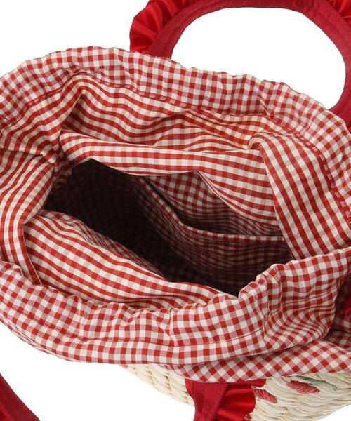 Maison de FLEUR（メゾンドフルール）の「チェリーメイズフリルハンドルカゴバッグ（かごバッグ・レディース・ピンク/レッド・FREE）」の18枚目の写真
