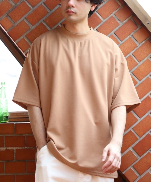 ８(eight)（エイト）の「モックネックワイドシルエットTシャツ（Tシャツ/カットソー・メンズ・ブラック/グレー系その他/ネイビー/ライトブラウン・LARGE/MEDIUM/X-LARGE）」の3枚目の写真