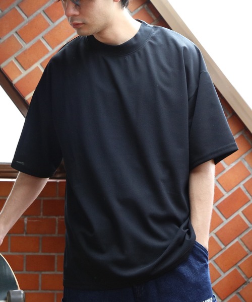 ８(eight)（エイト）の「モックネックワイドシルエットTシャツ（Tシャツ/カットソー・メンズ・ブラック/グレー系その他/ネイビー/ライトブラウン・LARGE/MEDIUM/X-LARGE）」の5枚目の写真