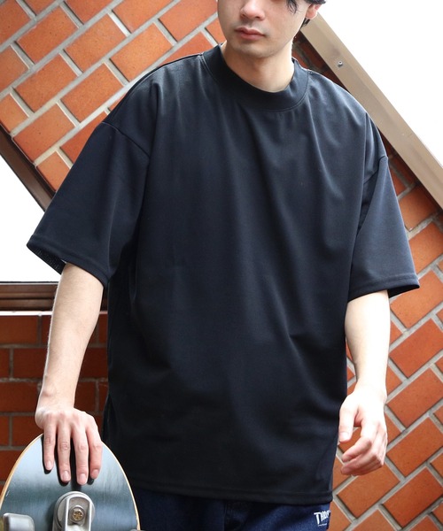 ８(eight)（エイト）の「モックネックワイドシルエットTシャツ（Tシャツ/カットソー・メンズ・ブラック/グレー系その他/ネイビー/ライトブラウン・LARGE/MEDIUM/X-LARGE）」の6枚目の写真