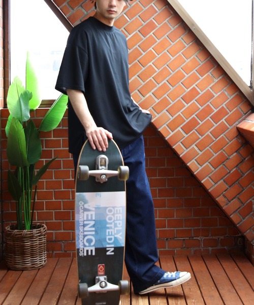 ８(eight)（エイト）の「モックネックワイドシルエットTシャツ（Tシャツ/カットソー・メンズ・ブラック/グレー系その他/ネイビー/ライトブラウン・LARGE/MEDIUM/X-LARGE）」の7枚目の写真