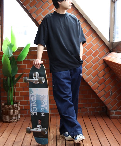 ８(eight)（エイト）の「モックネックワイドシルエットTシャツ（Tシャツ/カットソー・メンズ・ブラック/グレー系その他/ネイビー/ライトブラウン・LARGE/MEDIUM/X-LARGE）」の13枚目の写真